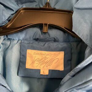 NWOT Lord & Taylor-Down/Feather Puffer Coat Toggle & Zip Closure, Blue, Sz Large